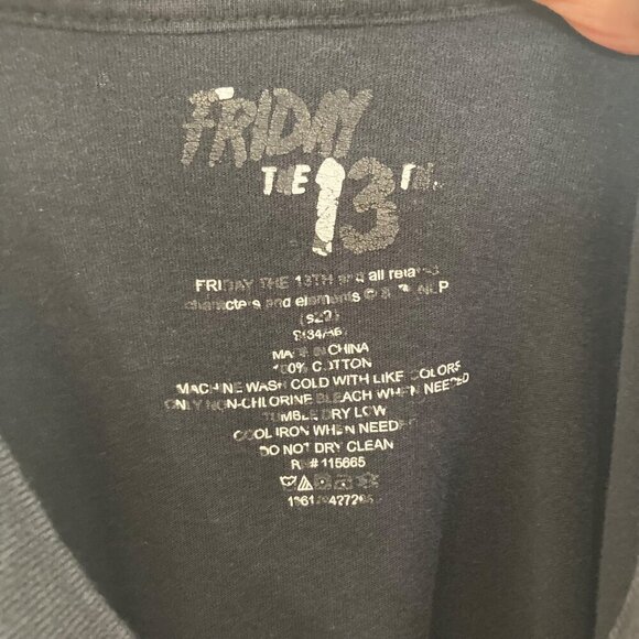 Friday The 13th Black T Shirt Mens Medium Jason Mask Graphic - Picture 7 of 7